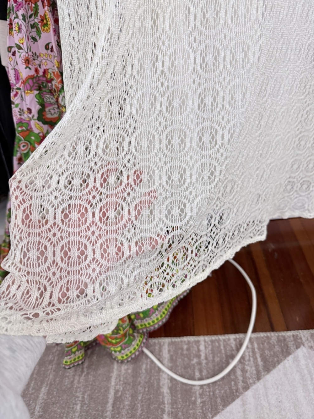 Dawn Joy Allover Lace Maxi Dress Ivory White - Picture 6 of 11